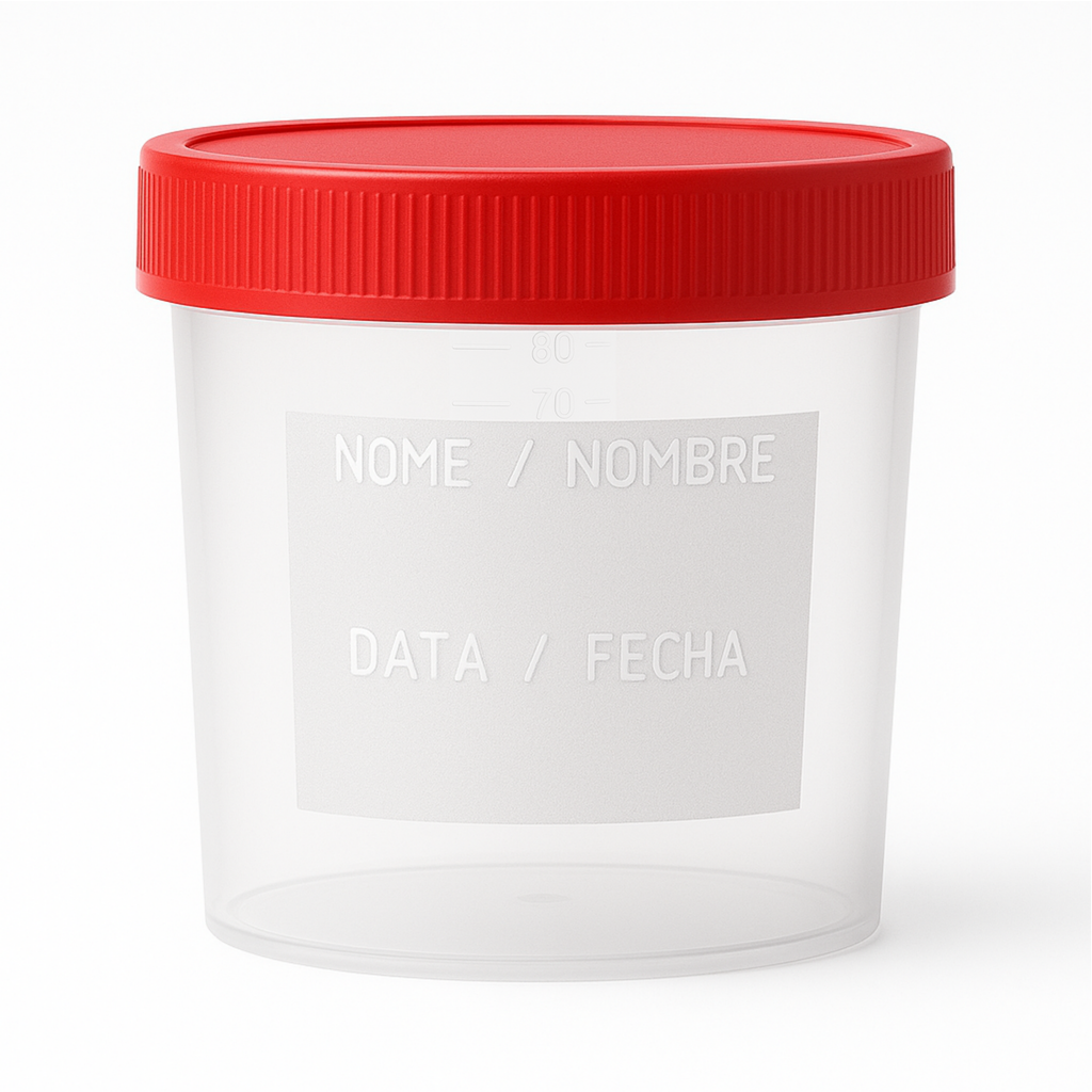 COLETOR UNIVERSAL  CRISTAL TAMPA VERMELHA 80ml (ESTÉRIL)