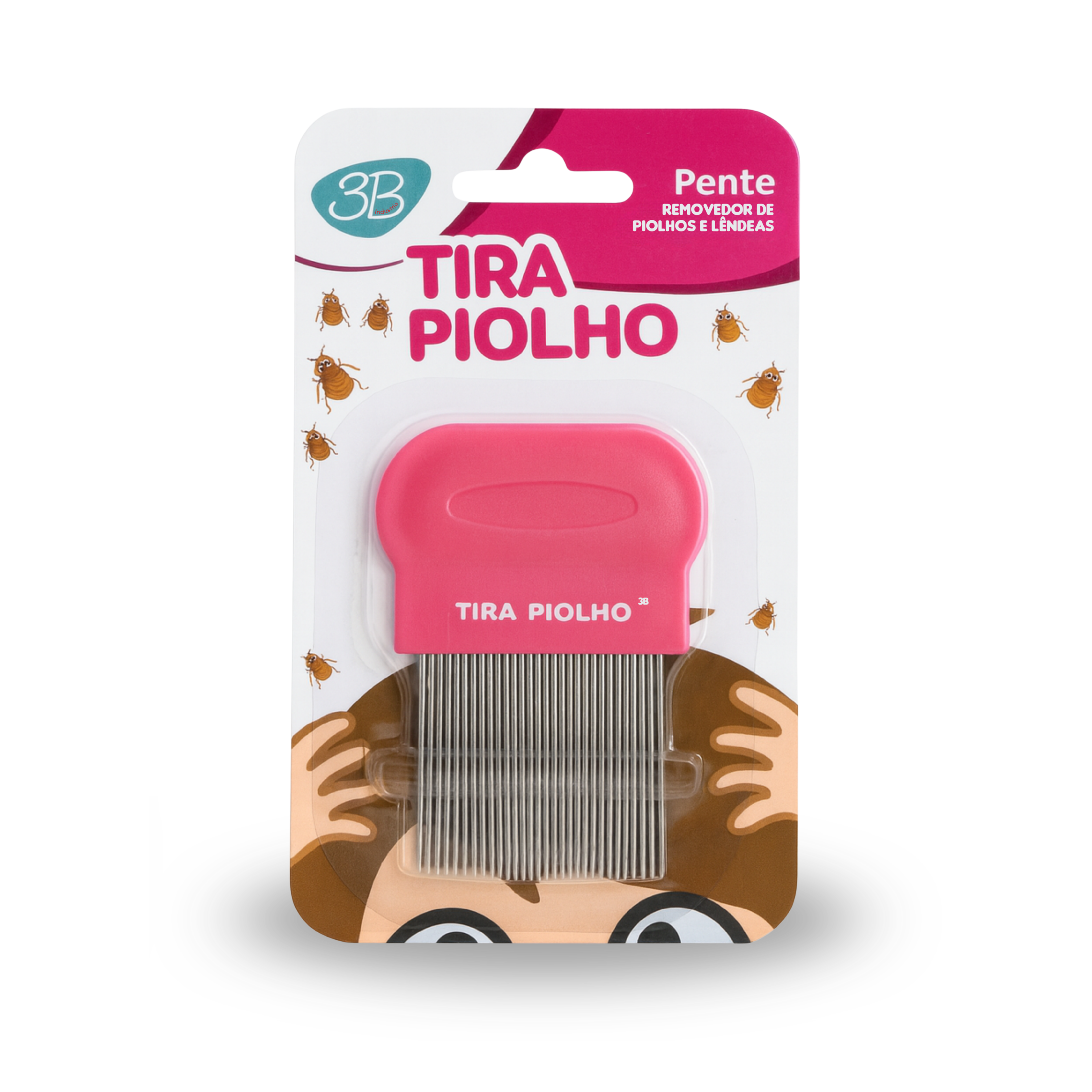 PENTE DE AÇO TIRA PIOLHO 3B BASICO ROSA