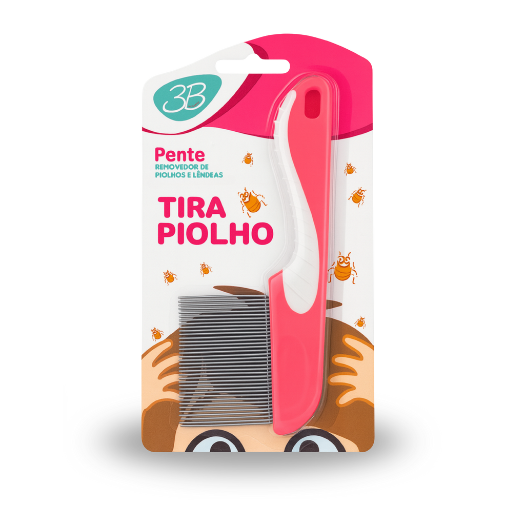 PENTE DE AÇO TIRA PIOLHO 3B COM CABO ROSA