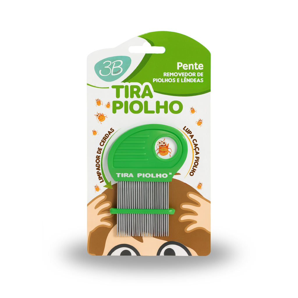 *PENTE DE AÇO TIRA PIOLHO 3B COM LUPA VERDE